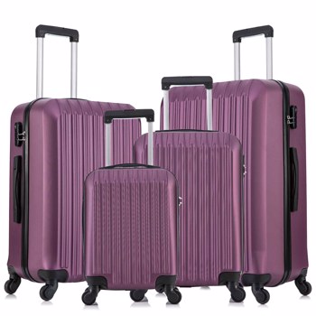 四件套拉杆箱  ABS轻便硬壳旅行箱 行李箱 紫色