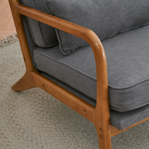  橡木扶手 单人休闲椅 橡木 软包 深灰色 室内休闲椅 N101-57