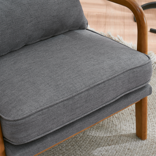  橡木扶手 单人休闲椅 橡木 软包 深灰色 室内休闲椅 N101-55