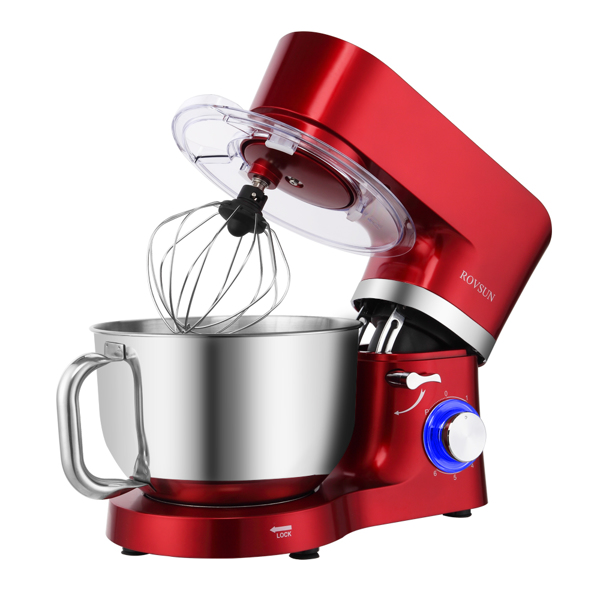  SM-1503 英规 5.5L 厨师机 220.00V 220.00V,1500.00W 搅拌锅带手柄 不锈钢ABS 红色喷漆 揉面打浆打蛋打奶油-1