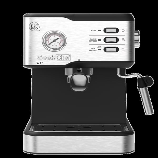 Geek Chef Coffee Espresso Machine Machine, 20 Bar Pump Pressure Espresso and Cappuccino latte Maker with Milk Frother Steam Wand, 1.45L Water Tank, for Home Barista, 950W, Stainless steel-8