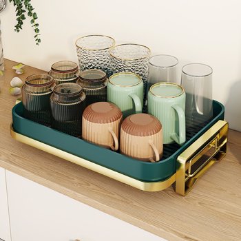 厨房排水盘,碗杯干衣架,茶盘排水板厨房水槽托盘,浴室排水板碗杯干衣架绿色