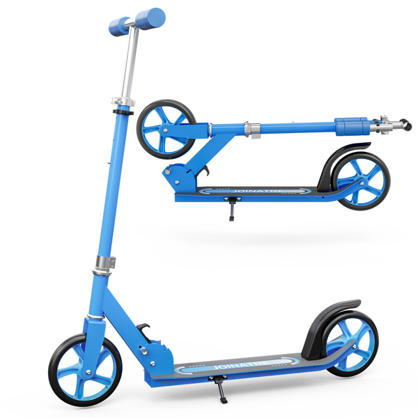 滑板车 200mm大轮子 轻量级 可折叠 青少年成人滑板车 蓝色-9