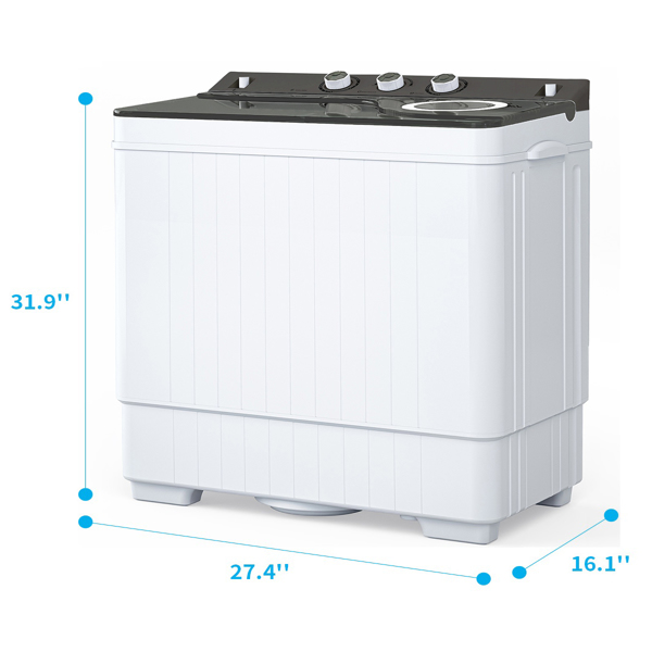  美规 XPB65-2288S 26lbs（18lbs 8lbs） 洗衣机 110V 110V,420W 双桶 带排水泵 仪表盖板条 塑料 灰色盖板 带白色圆环 半自动-16