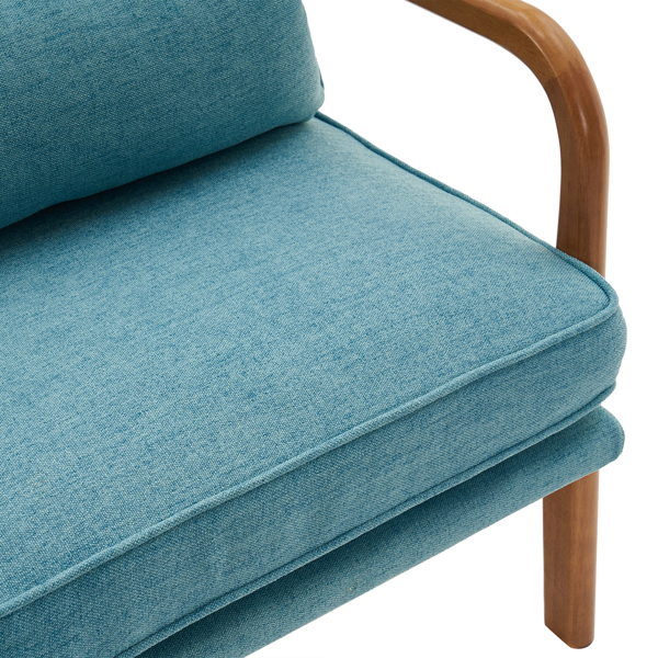  橡木扶手 单人休闲椅 橡木 软包 青色 室内休闲椅 N101-42
