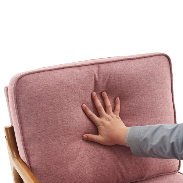  橡木扶手 单人休闲椅 橡木 软包 桃红色 室内休闲椅 N101-43