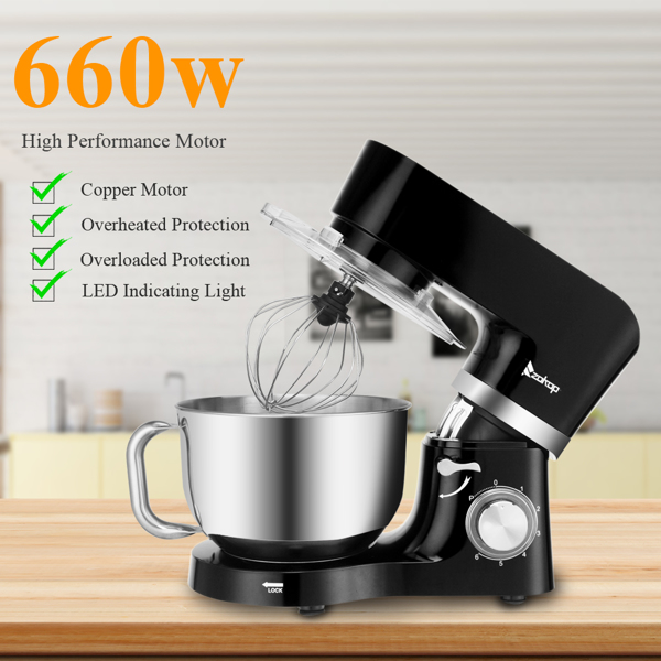  SM-1503 英规 5.5L 厨师机 220.00V 220.00V,660.00W 搅拌锅带手柄 不锈钢ABS 黑色注塑 揉面打浆打蛋打奶油-16
