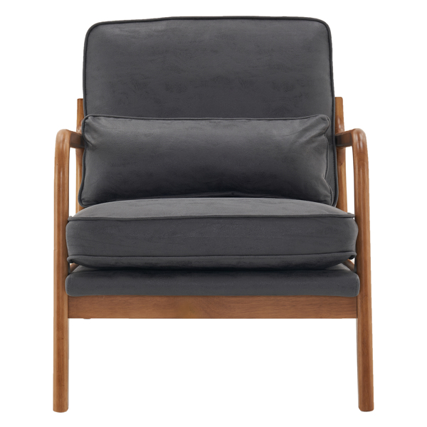  橡木扶手 单人休闲椅 橡木 软包 烫金布 深灰色 室内休闲椅 N101-3
