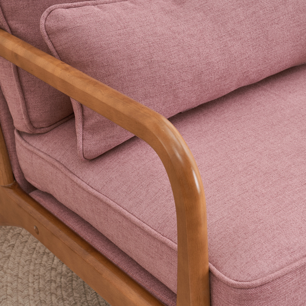 橡木扶手 单人休闲椅 橡木 软包 桃红色 室内休闲椅 N101-23