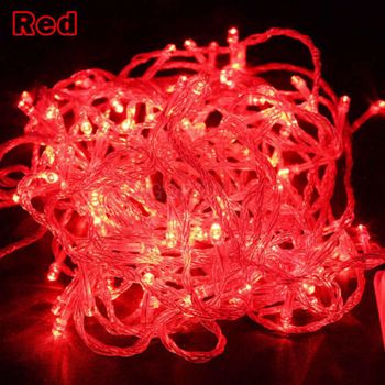 10米100灯泡 LED灯串 带尾插 美规 红