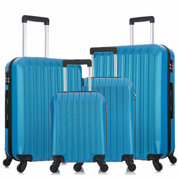 四件套拉杆箱  ABS轻便硬壳旅行箱 行李箱 蓝色-3