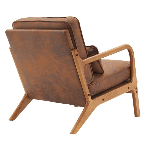 橡木扶手 单人休闲椅 橡木 软包 烫金布 橙色 室内休闲椅 N101-37