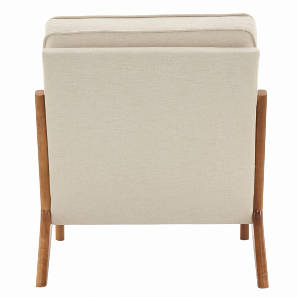  橡木扶手 单人休闲椅 橡木 软包 米白色 室内休闲椅 N101-41