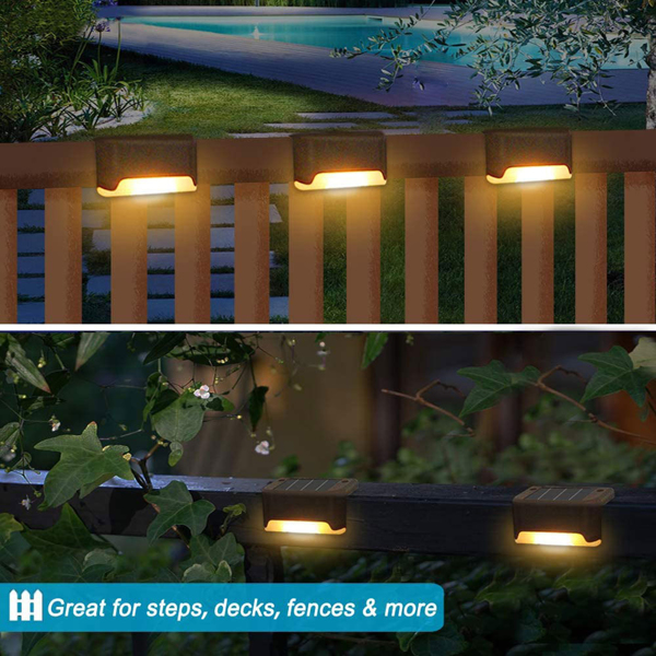 （带电）庭院太阳能户外楼梯台阶灯 咖啡壳（棕）(灯用螺丝固定) 暖白 4pcs-16