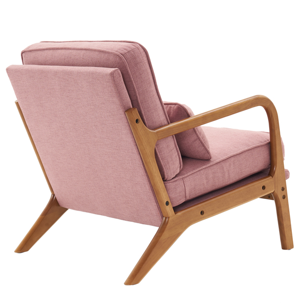  橡木扶手 单人休闲椅 橡木 软包 桃红色 室内休闲椅 N101-39