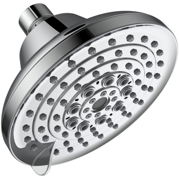 6个喷淋设置高压淋浴头5“雨水固定式淋浴头-镀铬可调淋浴头，带防堵塞喷嘴，低流量，易于安装