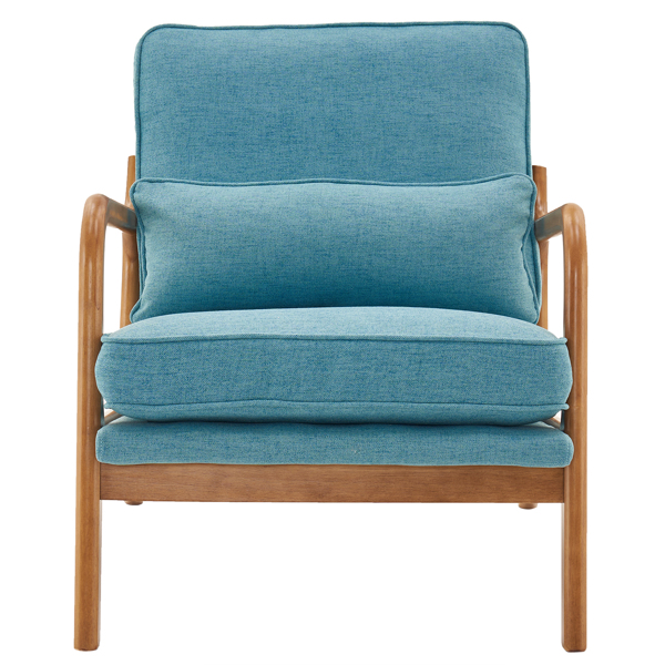  橡木扶手 单人休闲椅 橡木 软包 青色 室内休闲椅 N101-36
