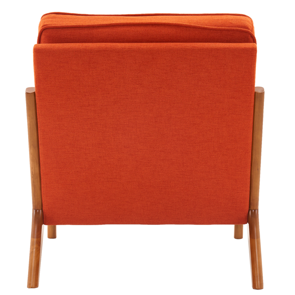  橡木扶手 单人休闲椅 橡木 软包 烧橙色 室内休闲椅 N101-7