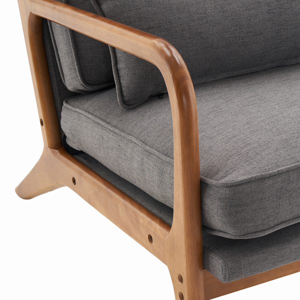 橡木扶手 单人休闲椅 橡木 软包 深灰色 室内休闲椅 N101-44