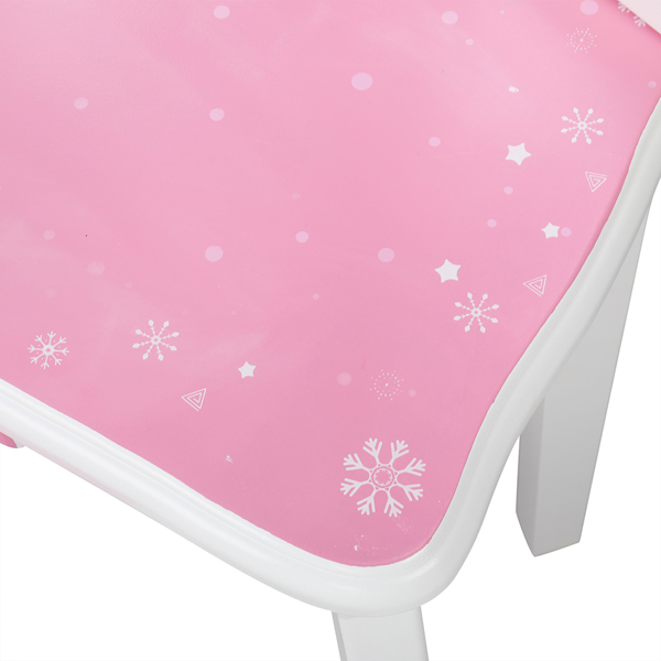  粉色 雪花 密度板喷漆 三折镜 单抽 梳妆桌套装 儿童 N201-16
