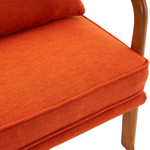  橡木扶手 单人休闲椅 橡木 软包 烧橙色 室内休闲椅 N101-45