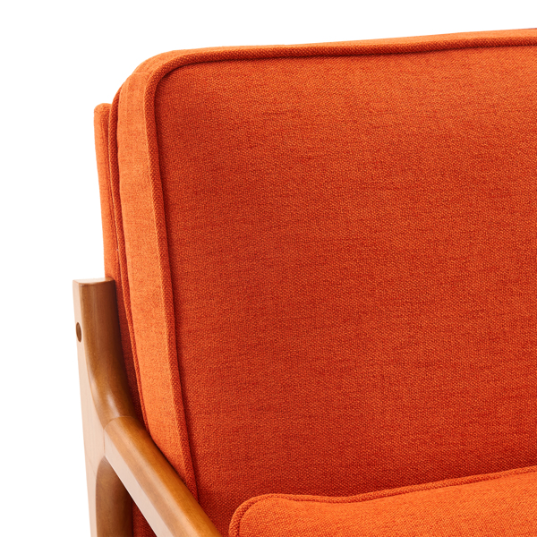  橡木扶手 单人休闲椅 橡木 软包 烧橙色 室内休闲椅 N101-14