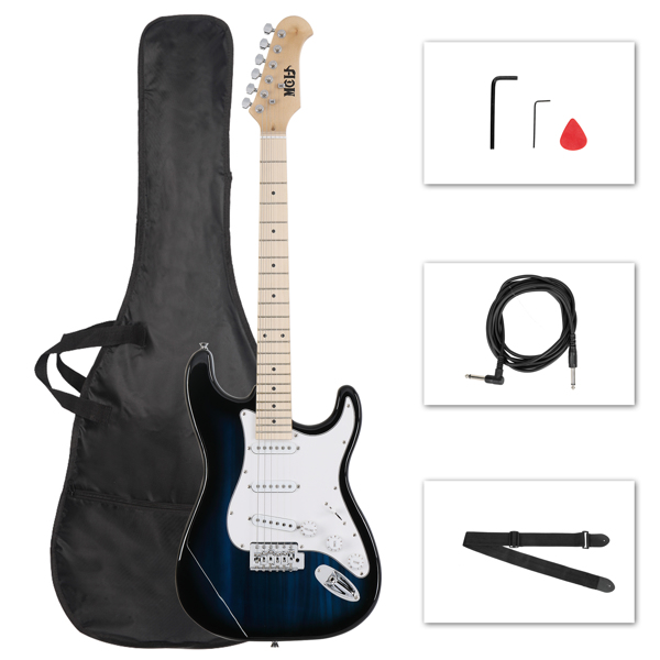  MST 单-单-单拾音器 枫木指板 ST电吉他 化蓝色-白护板-1