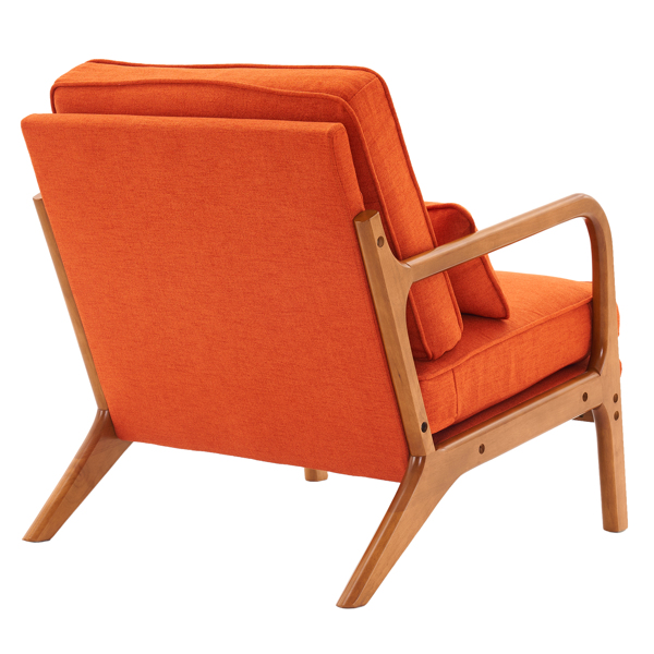  橡木扶手 单人休闲椅 橡木 软包 烧橙色 室内休闲椅 N101-38