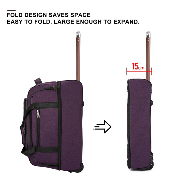 可拓展 三件套牛津布拉杆箱 轻便软壳行李  紫色-15