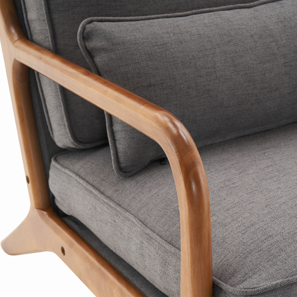  橡木扶手 单人休闲椅 橡木 软包 深灰色 室内休闲椅 N101-7