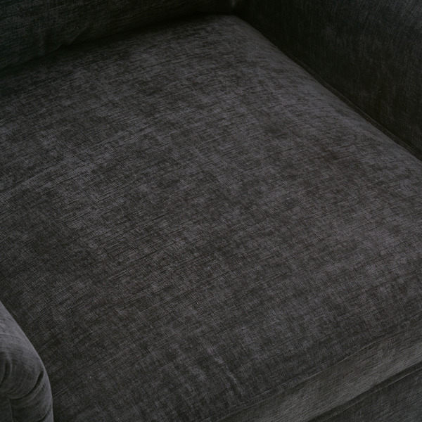  实木葫芦脚 弯扶手 室内单人沙发 黑色 美式 -10