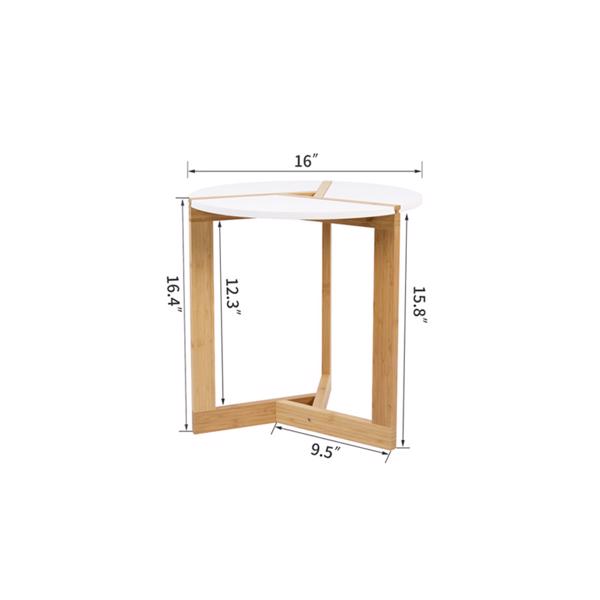 北欧风格的客厅木制现代端圆边桌-8