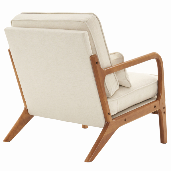  橡木扶手 单人休闲椅 橡木 软包 米白色 室内休闲椅 N101-6
