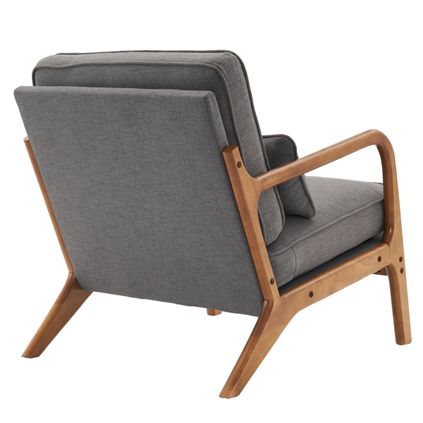  橡木扶手 单人休闲椅 橡木 软包 深灰色 室内休闲椅 N101-38