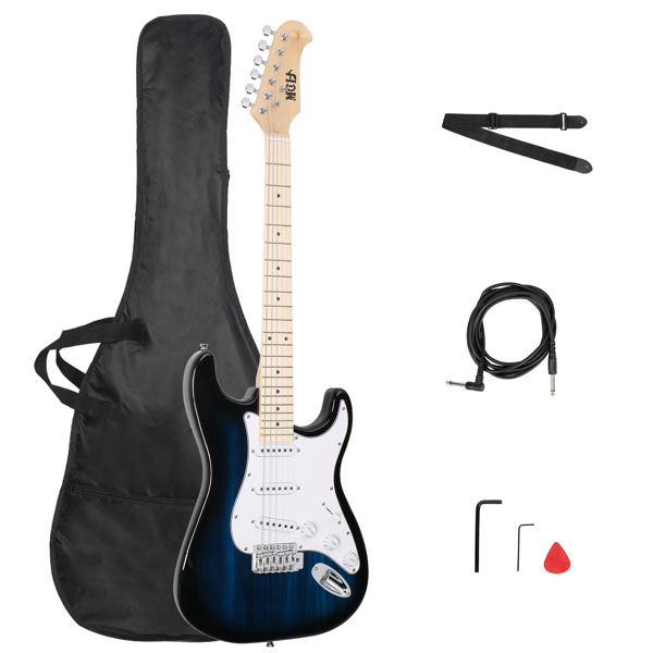  MST 单-单-单拾音器 枫木指板 ST电吉他 化蓝色-白护板-3
