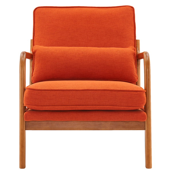  橡木扶手 单人休闲椅 橡木 软包 烧橙色 室内休闲椅 N101-37