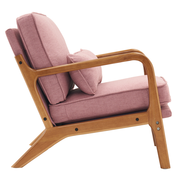  橡木扶手 单人休闲椅 橡木 软包 桃红色 室内休闲椅 N101-35