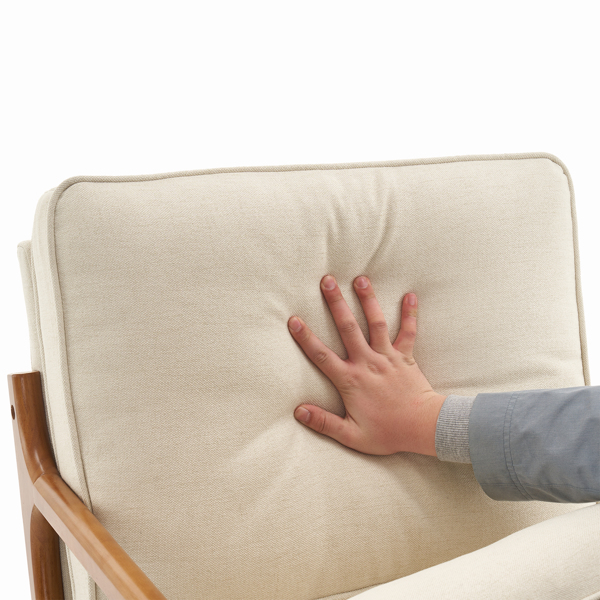  橡木扶手 单人休闲椅 橡木 软包 米白色 室内休闲椅 N101-44