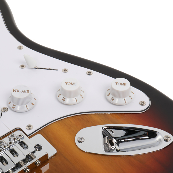  MST 单-单-单拾音器 枫木指板 日落色-白护板 ST电吉他+音箱套装-11