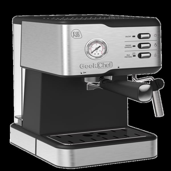 Geek Chef Coffee Espresso Machine Machine, 20 Bar Pump Pressure Espresso and Cappuccino latte Maker with Milk Frother Steam Wand, 1.45L Water Tank, for Home Barista, 950W, Stainless steel-4