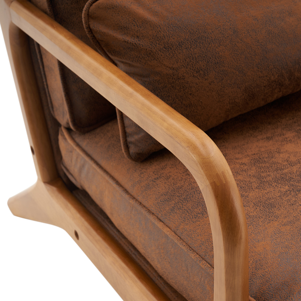  橡木扶手 单人休闲椅 橡木 软包 烫金布 橙色 室内休闲椅 N101-43