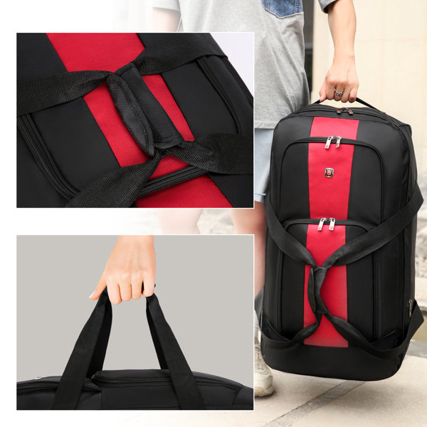 可拓展行李包商务包登机包红色-12