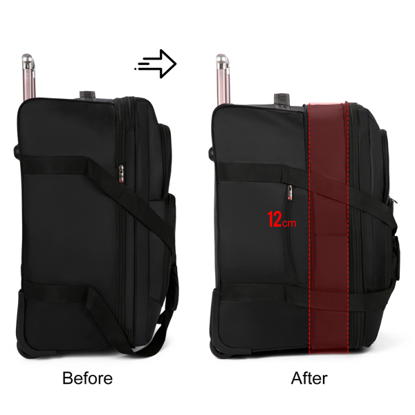 可拓展行李包商务包登机包防水舞者服装行李袋 配晾衣杆 黑色-9