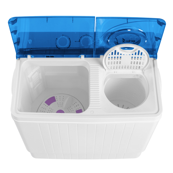  美规 XPB65-2288S 26lbs（18lbs 8lbs） 洗衣机 110V 110V,420W 双桶 带排水泵 仪表盖板条 塑料 蓝色盖板 带白色圆环 半自动-31