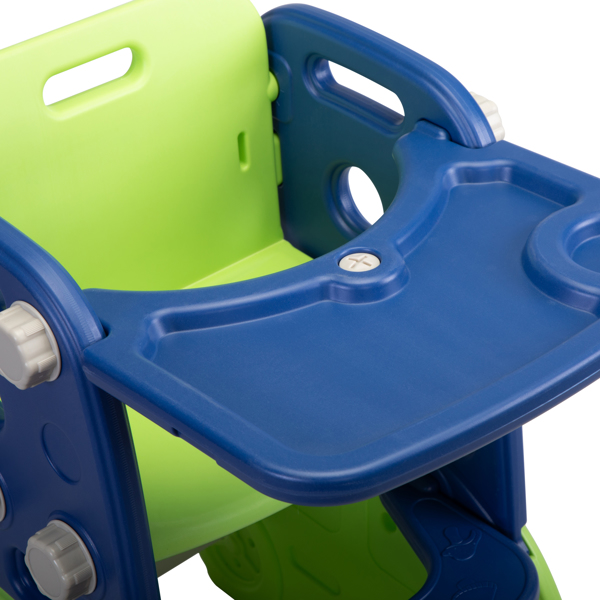 多功能滑滑梯小车款--蓝绿色-11