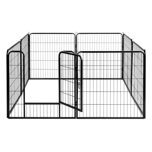  黑色 铁管 方管 31.5“ 游戏区8片 宠物围栏 可折叠 可开门-16
