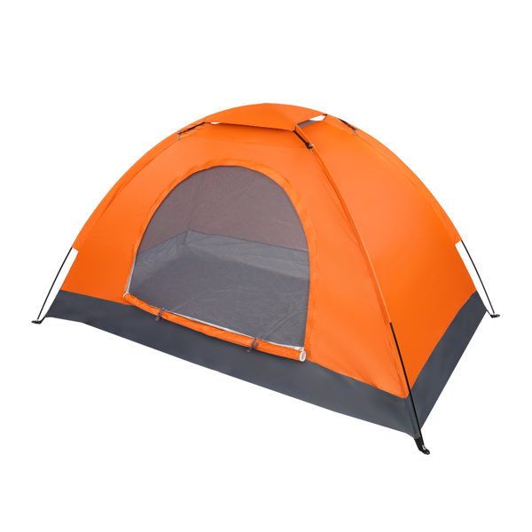 单人单层橙色帐篷-5
