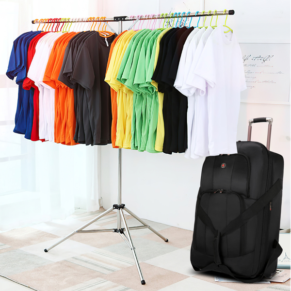可拓展行李包商务包登机包防水舞者服装行李袋 配晾衣杆 黑色-3