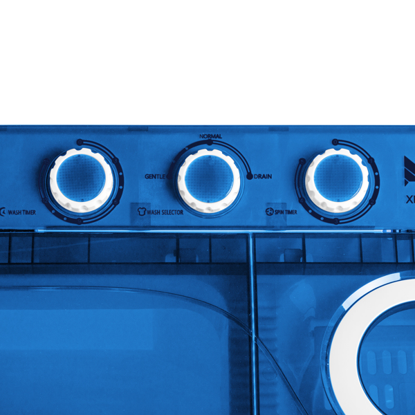  美规 XPB65-2288S 26lbs（18lbs 8lbs） 洗衣机 110V 110V,420W 双桶 带排水泵 仪表盖板条 塑料 蓝色盖板 带白色圆环 半自动-43