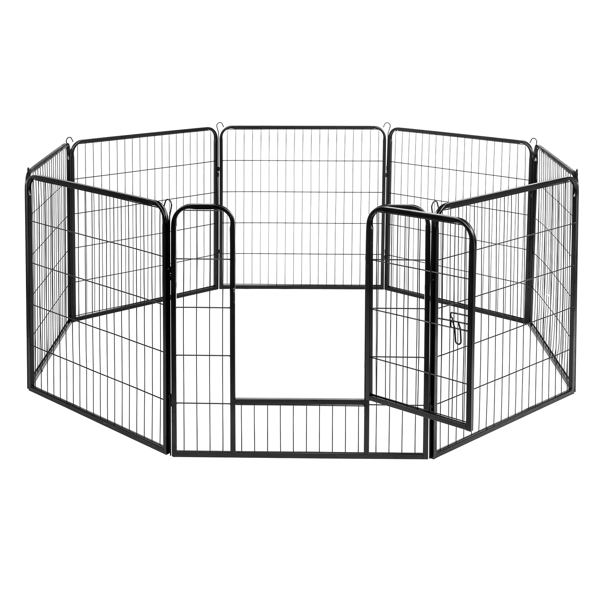  黑色 铁管 方管 31.5“ 游戏区8片 宠物围栏 可折叠 可开门-12